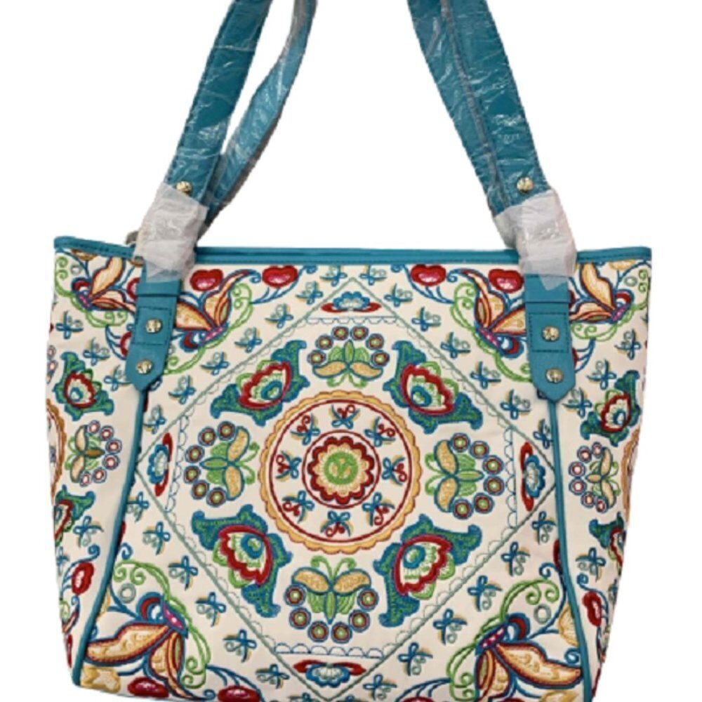 Fricaine Bright Morning (Blue) Embroidered Tote - Picture 6 of 7